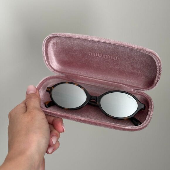 Miu Miu REGARD Women Sunglasses Havana Grey Mirror Silver MU04ZSF VAU07F REGARD main image 12